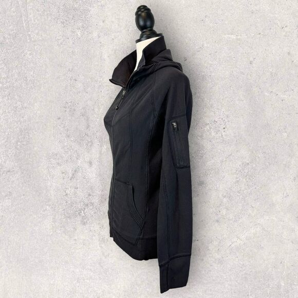 Athleta Slub Strength Lightweight Jacket Full Zip Hoodie Dark Gray XS - Picture 3 of 15